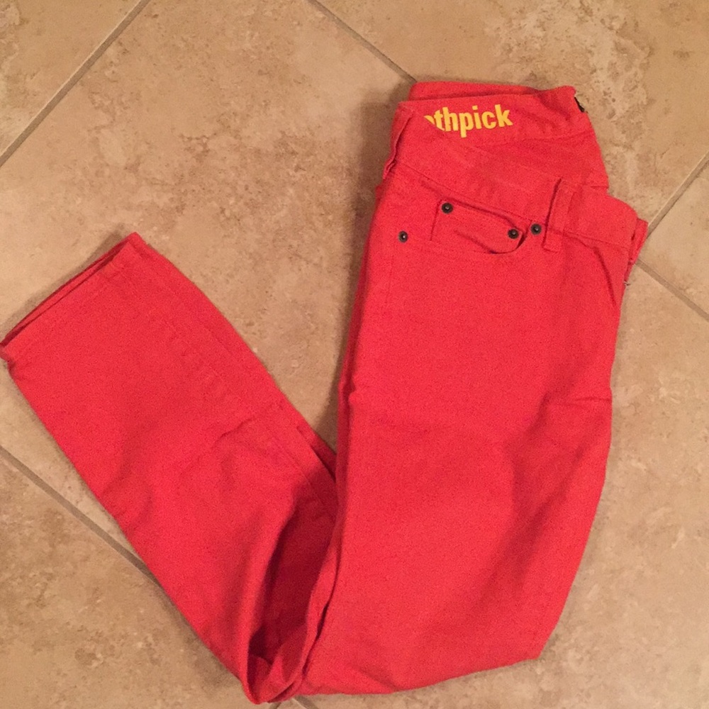 J Crew Orange Toothpick Jeans